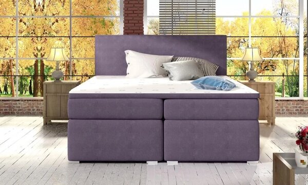 Zltahala.sk Posteľ Boxspring Divalia 200 x 180, krémová (koženka - bd 07)