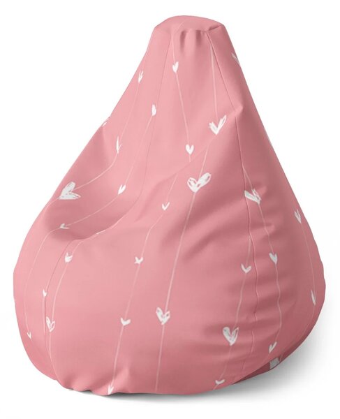 Sablio Sedací vak Pear Asymetrické srdiečka - 70 x 95 x 15 cm
