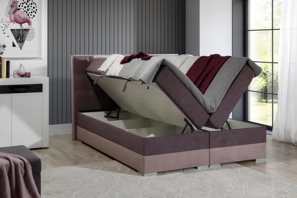 Zltahala.sk Posteľ Boxspring Damasia 200 x 180, sivá / sivá (DMS 04)