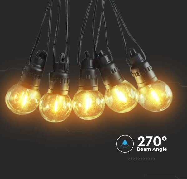 LED Solárna reťaz 10xLED/0,5/4,5V 12 m 3000K IP44 + DO