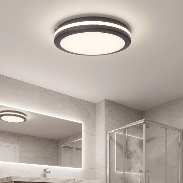 SOLIGHT GARI LED stropné osvetlenie čierne 26W 2340lm 3CCT IP65 30cm