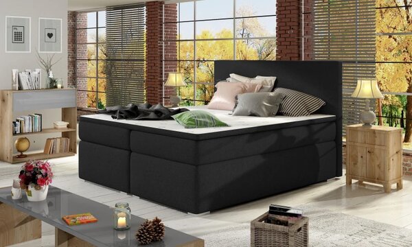 Zltahala.sk Posteľ Boxspring Divalia 200 x 180, čierna (látka - bd 02)