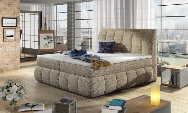 Zltahala.sk Posteľ Boxspring Vincenzia 200x180, béžová (pytlovina - bvi 03)