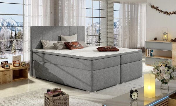 Zltahala.sk Posteľ Boxspring Boleria 200x180, šedá (látka bb 03)