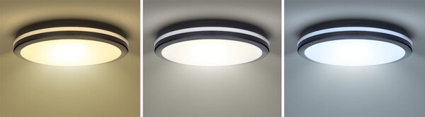 SOLIGHT GARI LED stropné osvetlenie čierne 44W 3960lm 3CCT IP65 40cm