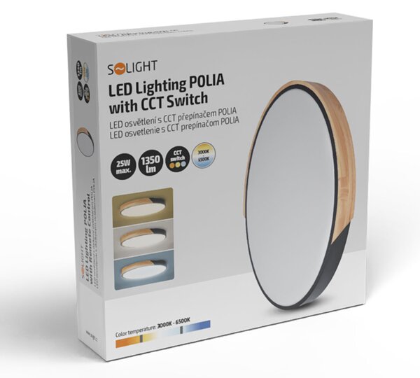 SOLIGHT LED stropné osvetlenie POLIA 25W 1350lm 3CCT 30cm