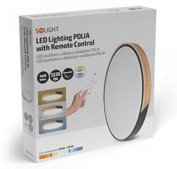 SOLIGHT LED stropné osvetlenie POLIA 46W 3220lm 3CCT 40cm