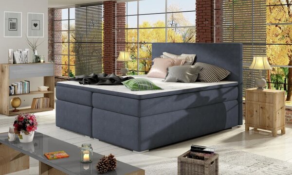 Zltahala.sk Posteľ Boxspring Divalia 200 x 180, modro-šedá (látka - bd 09)