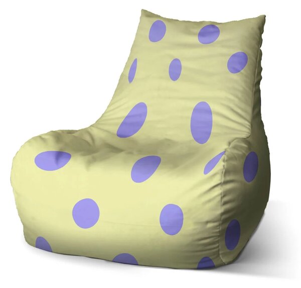 Sablio Sedací vak Bean Fialové bodky - 60 x 70 x 70 cm