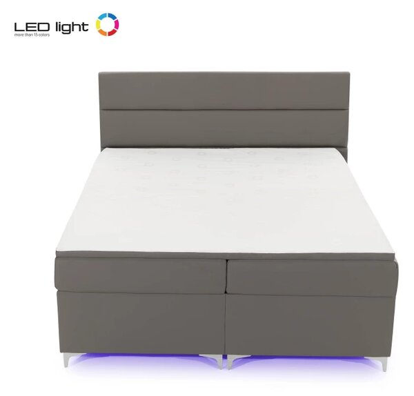 Zltahala.sk Posteľ Boxspring Amadeus + LED 200x180, béžová (látka - bao 14)