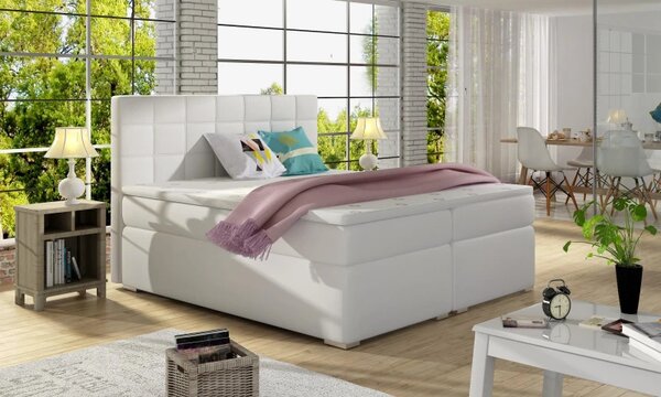 Zltahala.sk Posteľ Boxspring Alicia 200 x 180, biela (koženka - ba 06/soft 17)