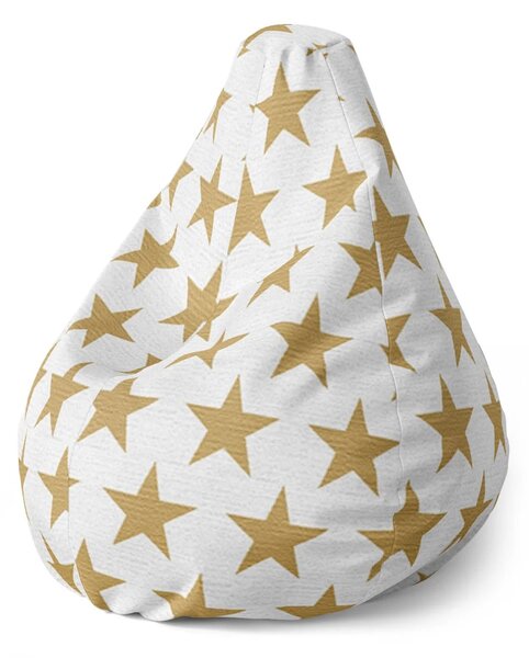 Sablio Sedací vak Pear Zlaté hviezdy - 70 x 95 x 15 cm