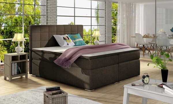 Zltahala.sk Posteľ Boxspring Alicia 200 x 180, hnedá (látka - ba 04/sawana 26)
