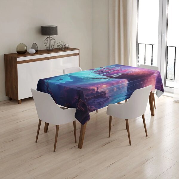Sablio Obrus Magická plachetnica pod mesiacom - 90x90 cm