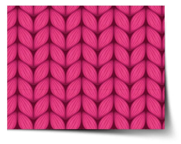 Sablio Plagát Pletenie vo fuksiovej farbe - 60x40 cm
