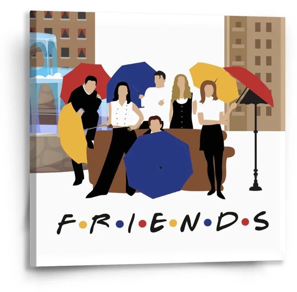 Sablio Obraz Seriál Priatelia FRIENDS Gauč pri fontáne - 50x50 cm