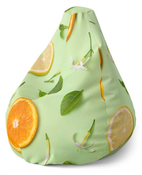 Sablio Sedací vak Pear Citrus a kvet - 70 x 95 x 15 cm