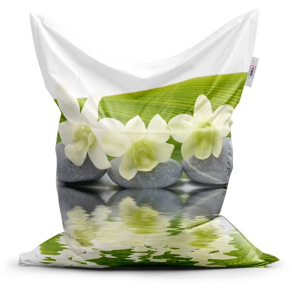 Sablio Sedací vak Biela orchidea - 150x100 cm