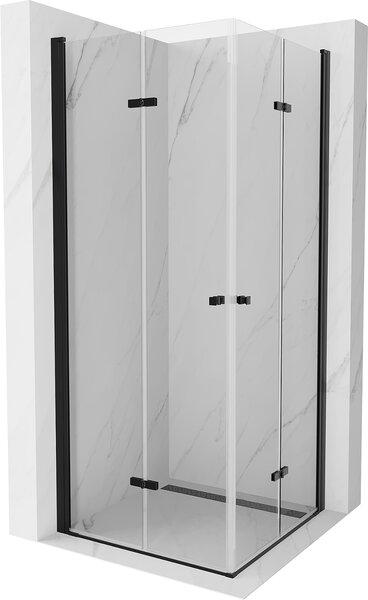 Mexen Lima Duo sprchovací kút 90 (dvere) x 90 (dvere) cm, 6mm číre sklo, čierny profil, 856-090-090-70-00-02