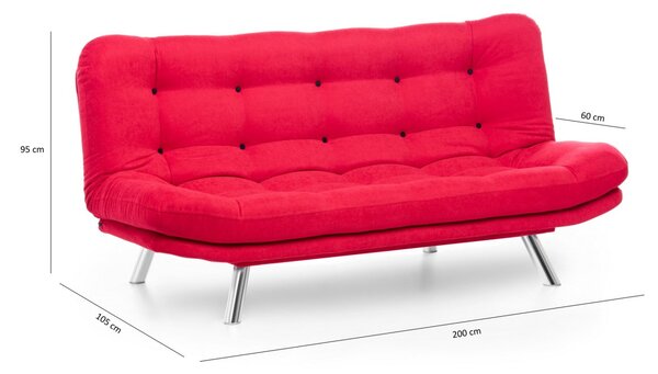 Hanah Home 3-miestna pohovka Misa 200 cm červená