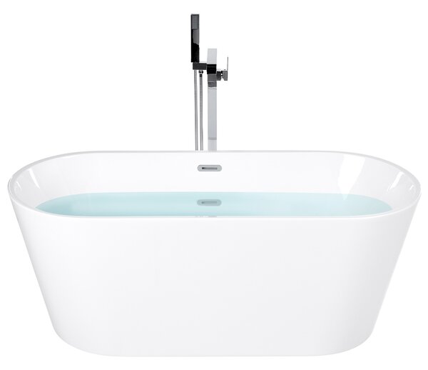 Voľne stojaca vaňa biela sanitárny akrylát 150 x 75 cm oválna moderný dizajn kúpeľňa