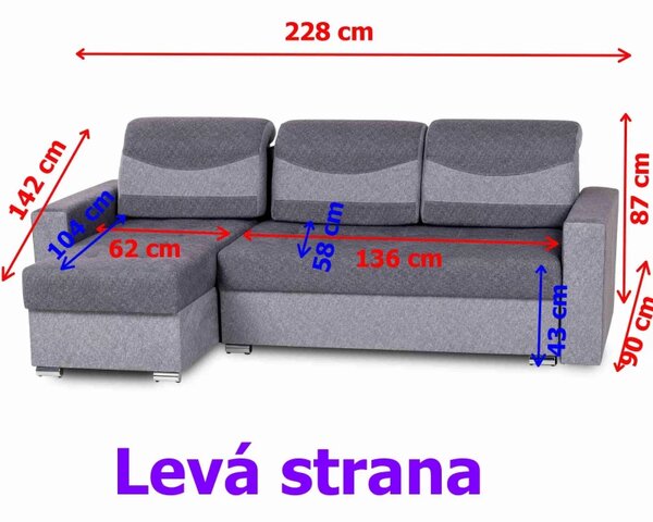 Zltahala.sk Sedacia súprava Artur, Sivá/Strieborná (AN 5671/5674)