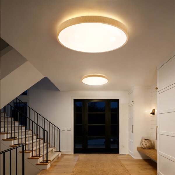 Brilagi-LED Stmievateľné svietidlo GLASS POOL DOUBLE LED/80W/230V 60 cm dek. dreva+DO