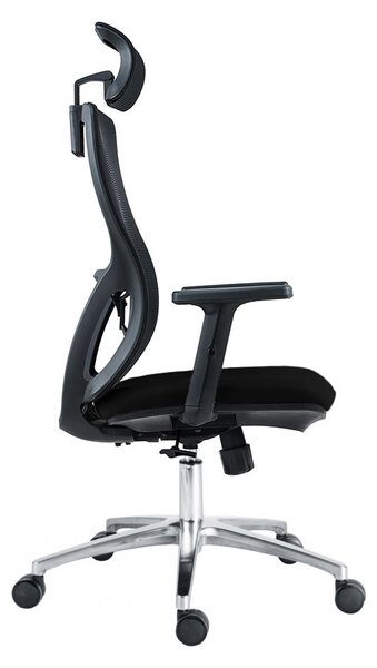 Kancelárska ergonomická stolička Neoseat TASCO — látka, sieť, čierna, nosnosť 150 kg