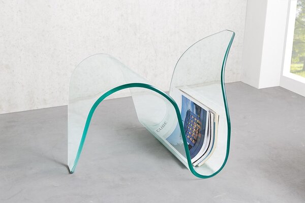 Nemecko - Extravagantný sklenený konferenčný stolík FANTOME 62 cm transparentný