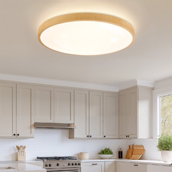 Brilagi-LED Stmievateľné svietidlo GLASS POOL DOUBLE LED/80W/230V 60 cm dek. dreva+DO