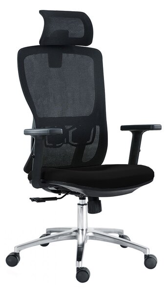 Kancelárska ergonomická stolička Neoseat TASCO — látka, sieť, čierna, nosnosť 150 kg