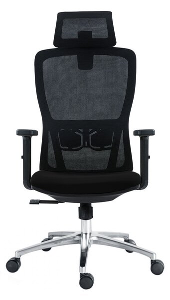 Kancelárska ergonomická stolička Neoseat TASCO — látka, sieť, čierna, nosnosť 150 kg