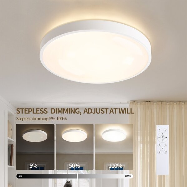 Brilagi - stmievateľné LED svietidlo GLASS POOL DOUBLE LED/48W/230V 40 cm biela + DO