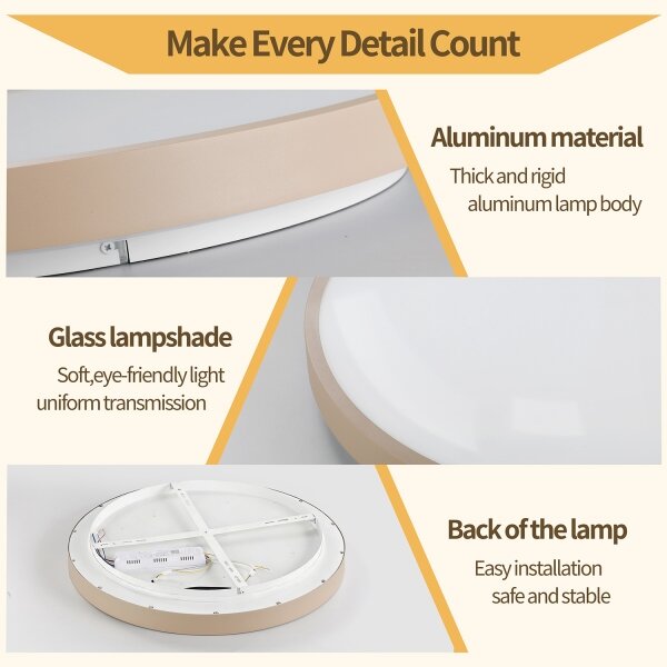 Brilagi - stmievateľné LED svietidlo GLASS POOL DOUBLE LED/48W/230V 40 cm béžová + diaľkový ovládač