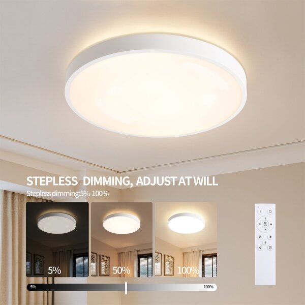 Brilagi - stmievateľné LED svietidlo GLASS POOL DOUBLE LED/80W/230V 60 cm biele + diaľkový ovládač
