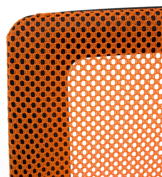 Kancelárska stolička s podrúčkami Dex 2 New - oranžová / čierna / chróm
