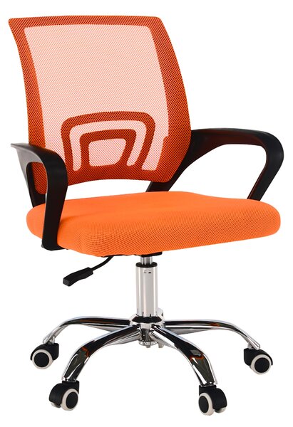 Kancelárska stolička s podrúčkami Dex 2 New - oranžová / čierna / chróm
