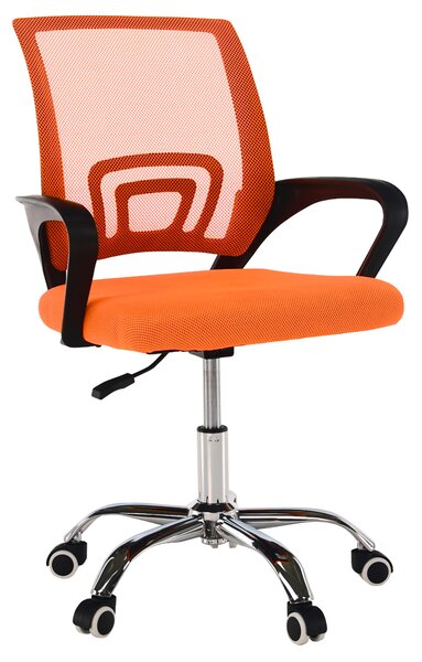 Kancelárska stolička s podrúčkami Dex 2 New - oranžová / čierna / chróm