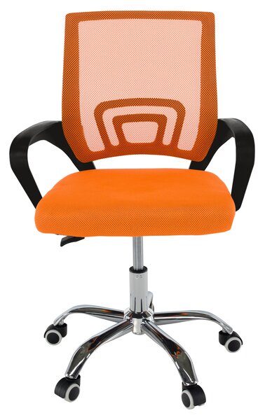 Kancelárska stolička s podrúčkami Dex 2 New - oranžová / čierna / chróm