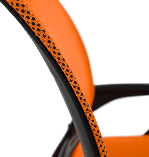 Kancelárska stolička s podrúčkami Dex 2 New - oranžová / čierna / chróm