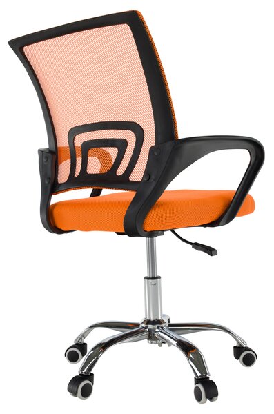 Kancelárska stolička s podrúčkami Dex 2 New - oranžová / čierna / chróm