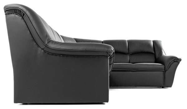 Zltahala.sk Kožená rohová sedacia súprava DUBAJ LUX XL, čierna (k-70)