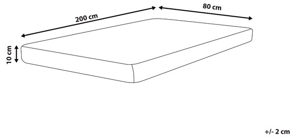Penový matrac biely 80 x 200 cm odnímateľný poťah na zips stredne tvrdý spálňa