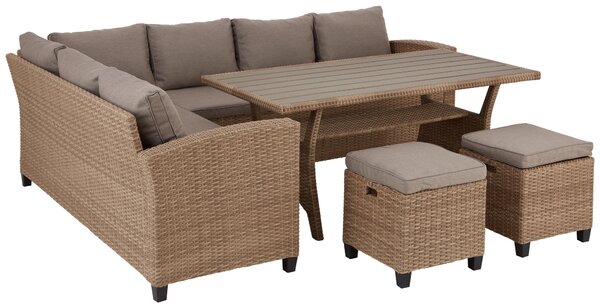 JEDÁLENSKÁ TERASOVÁ SÚPRAVA plast, textil Ambia Garden - Záhradné zostavy