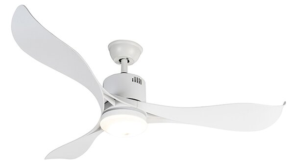 Stropný ventilátor biely vrátane LED a diaľkového ovládania - Kolm