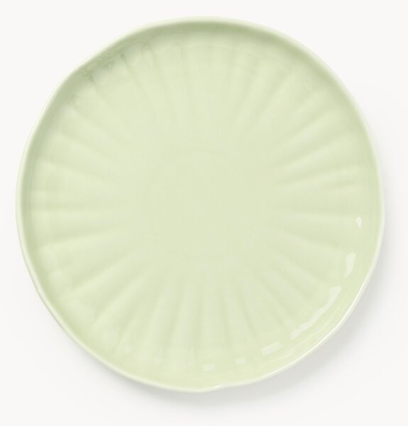 Porcelánové plytké taniere's embosovaným vzorom Sali, 4 ks