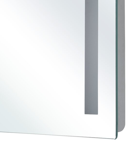 Kúpeľňové zrkadlo transparentné 60 x 70 cm so sklom s LED osvetlením obdĺžnikové moderné