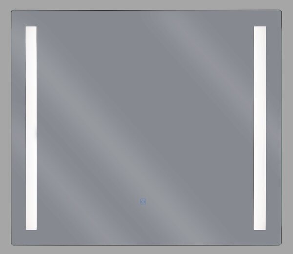Kúpeľňové zrkadlo transparentné 60 x 70 cm so sklom s LED osvetlením obdĺžnikové moderné