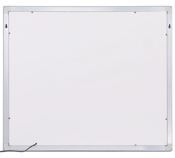 Kúpeľňové zrkadlo transparentné 60 x 70 cm so sklom s LED osvetlením obdĺžnikové moderné