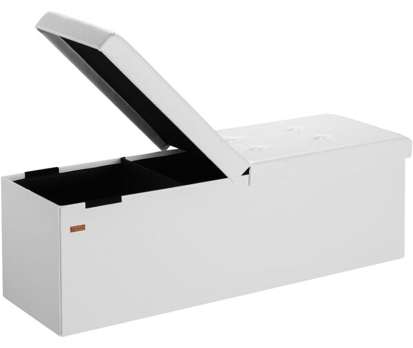 Úložná lavica s výklopným vekom 115x38x38 cm - biela